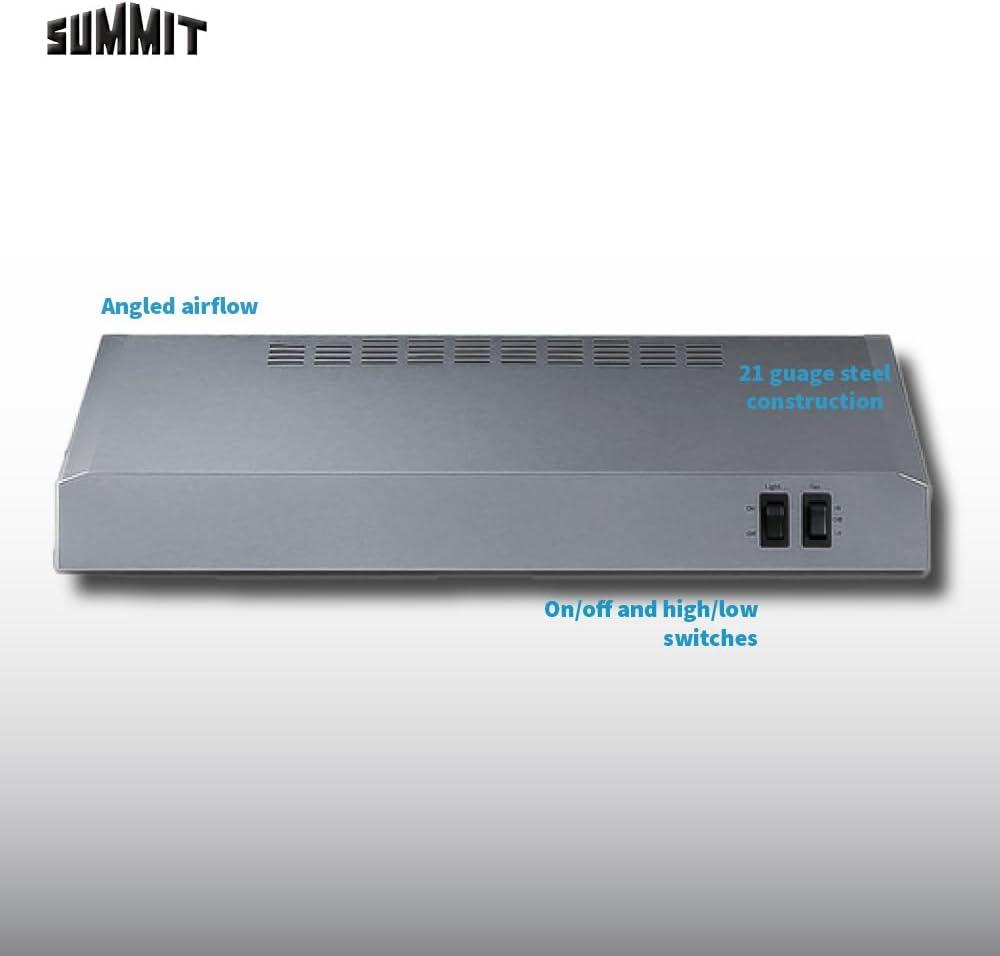 Summit Appliance Stainless Steel 200 CFM Convertible Under Cabinet Range Hood