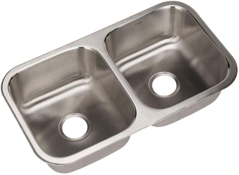 Elite 33'' Stainless Steel Double Bowl Undermount Kitchen Sink