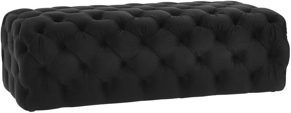 Kaylee Jumbo Black Velvet Ottoman