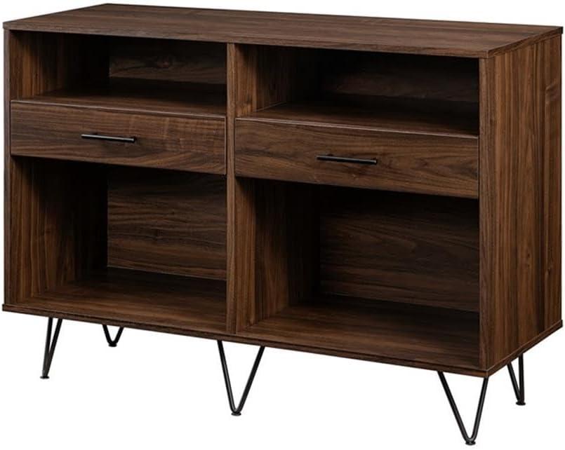 Pemberly Row Hairpin Leg 2 Drawer Wood Entry Console - Dark Walnut