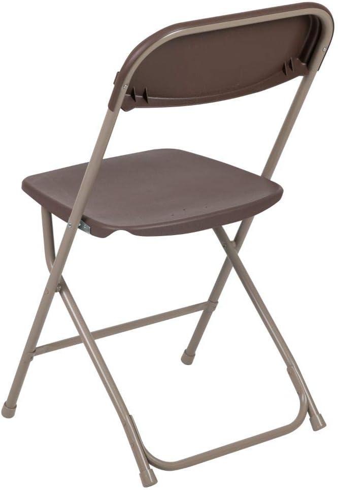 Flash Furniture Hercules Series Plastic Folding Chair Brown - 2 Pack 650LB Weight Capacity Comfortable Event Chair-Lightweight Folding Chair