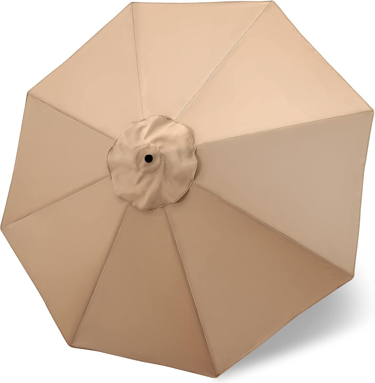 Beige 9 ft Round Cantilever Patio Umbrella with Aluminum Pole