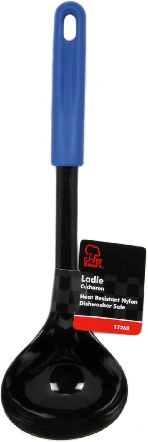 Chef Craft Basic Nylon Cooking/Serving Ladle, 12 inch, Blue/Black