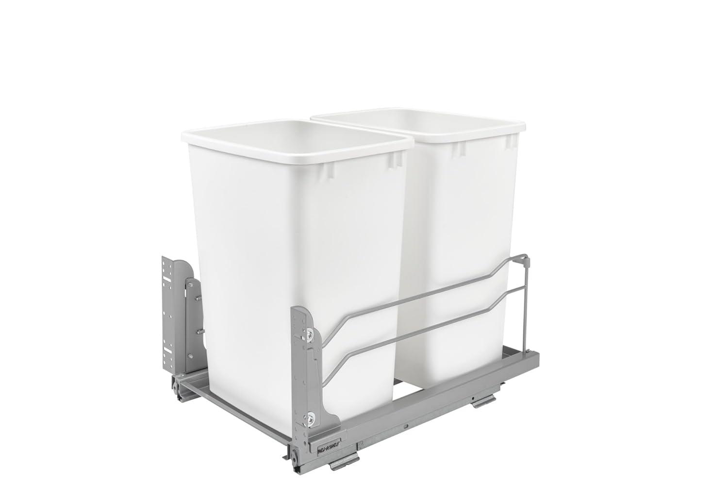 Rev-A-Shelf Double Pull Out Trash Can 35 Qt with Soft-Close