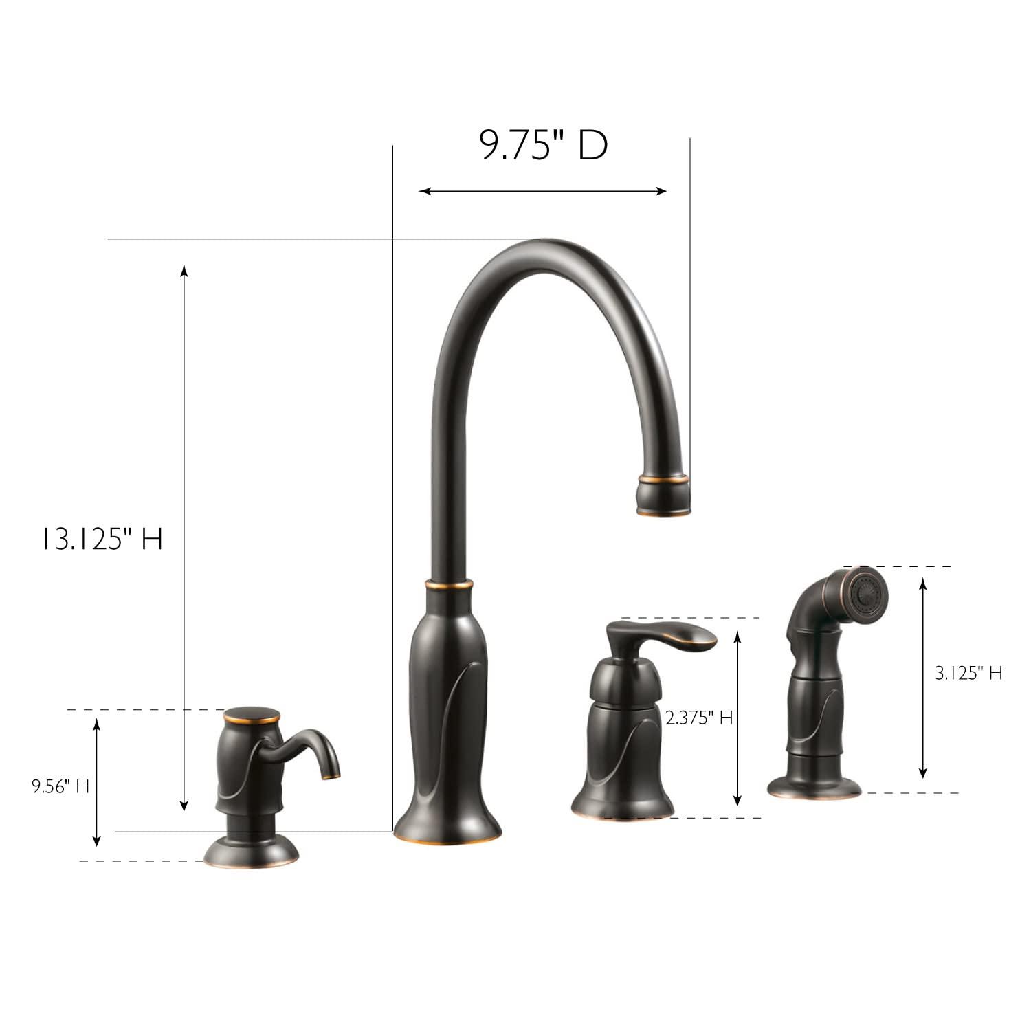 Alcott Hill® Alcott Hill® Helen Kitchen Faucet with Side Spray and Soap Dispenser