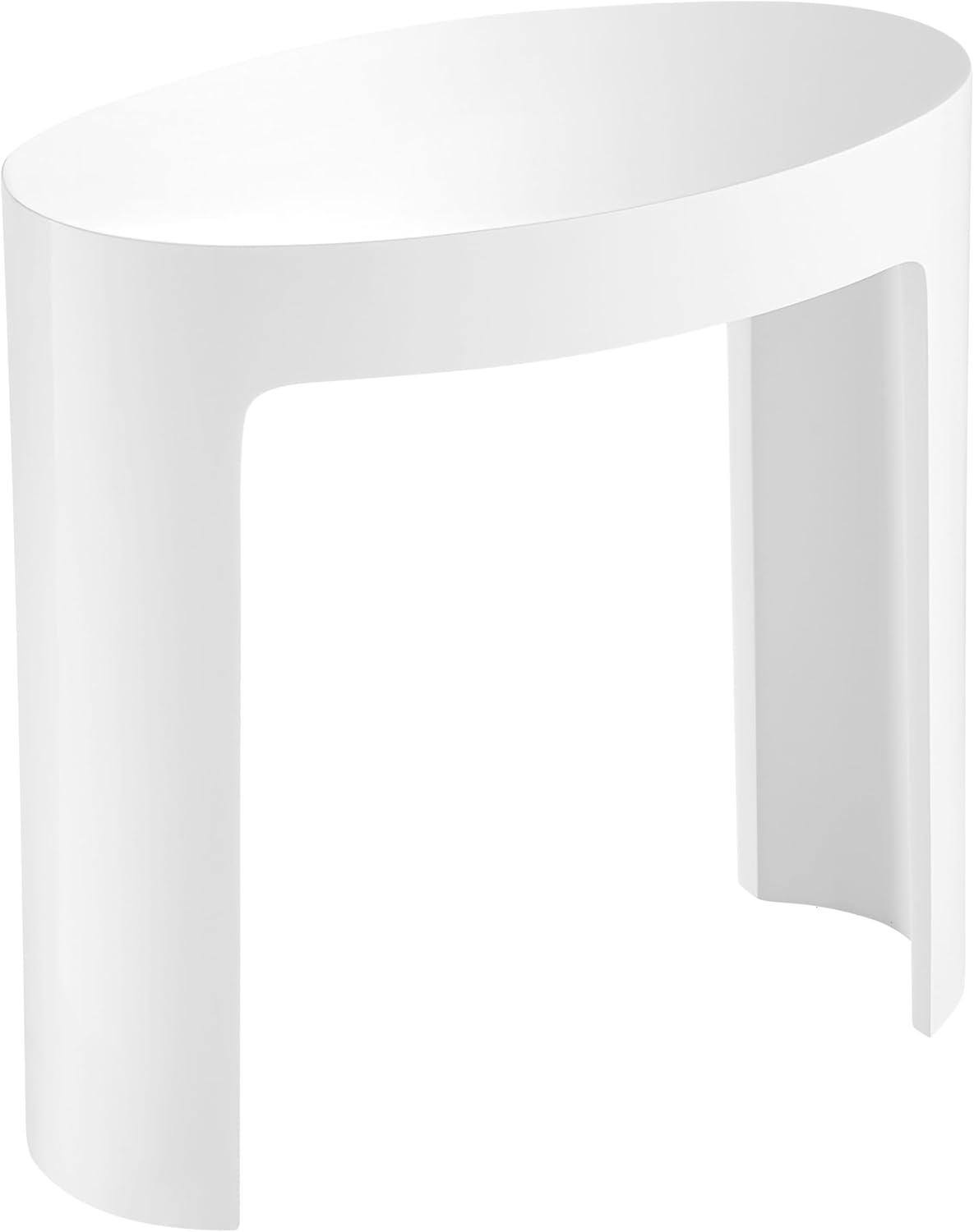 White Matte Solid Surface Resin Bathroom Shower Stool