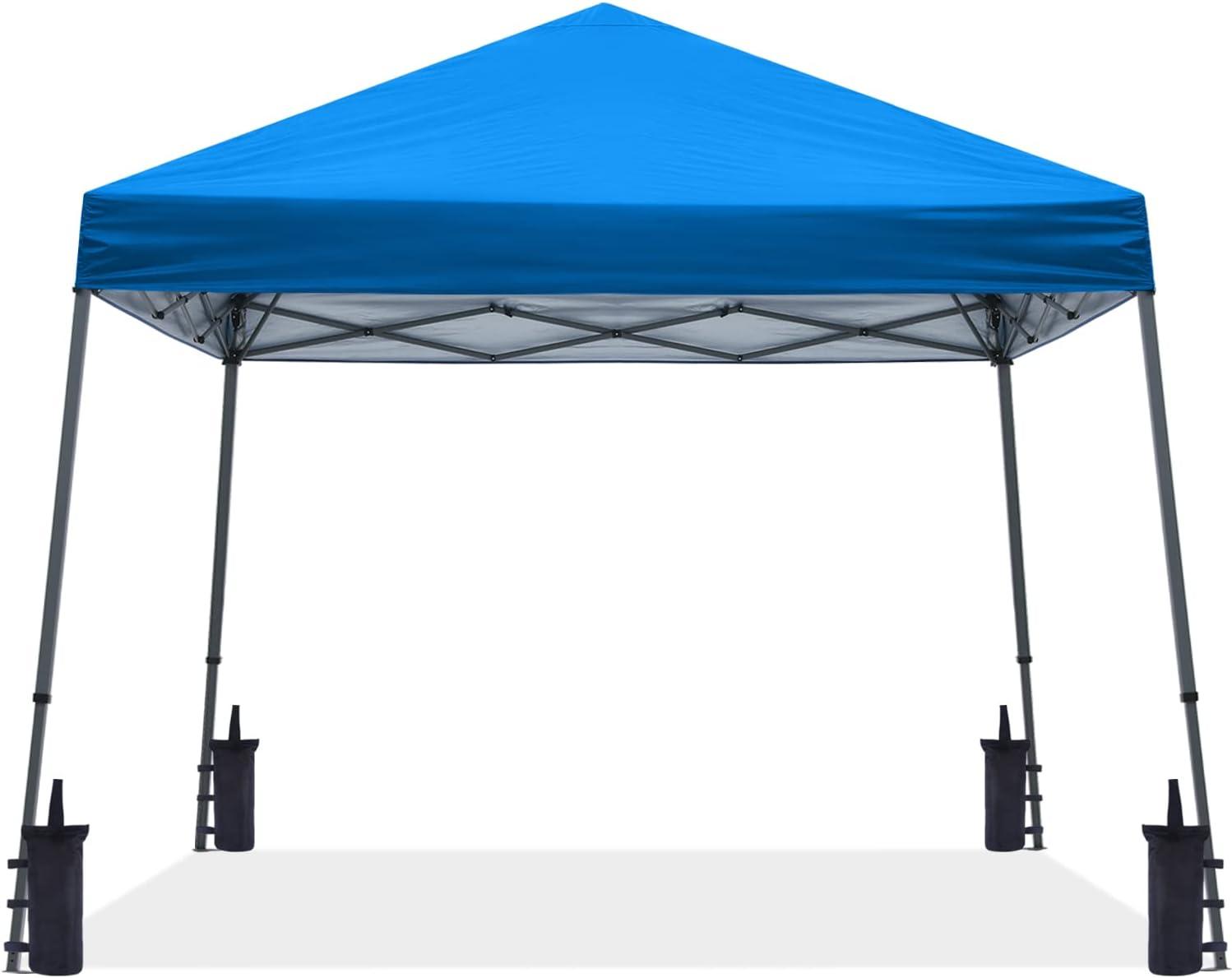 Blue 10' x 10' Pop-Up Outdoor Canopy Tent with Steel Frame