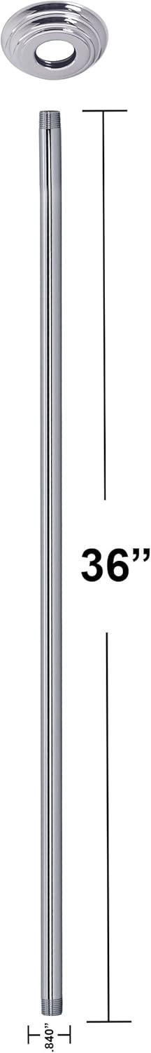 1/2" IPS x 36" Round Ceiling Mount Shower Arm with Flange