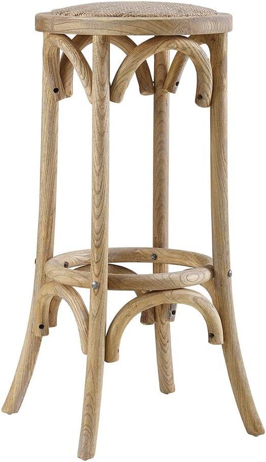 Dovecove Fredericksburg Round Rattan Seat Counter Stool with Solid Wood Frame