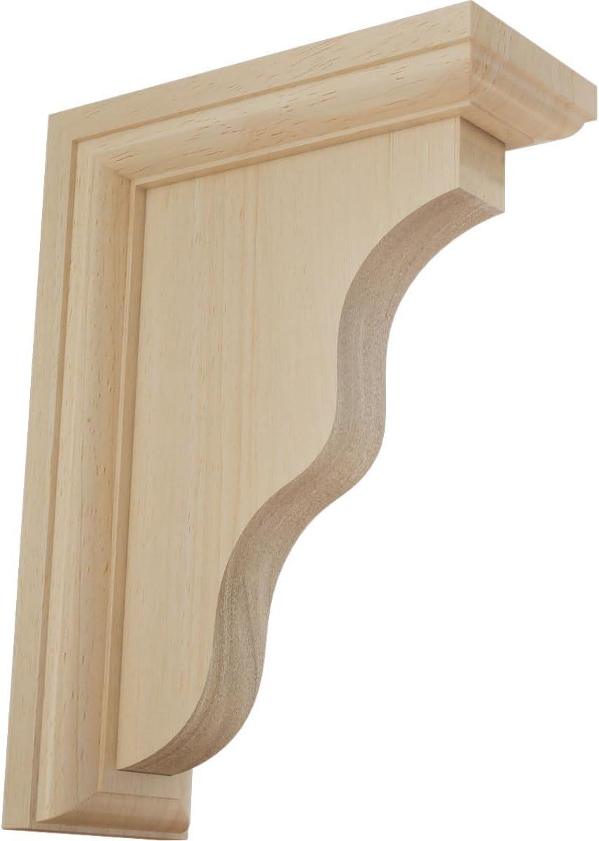 Ekena Millwork 2 1/4"W x 5"D x 7"H Hamilton Traditional Bracket, Rubberwood