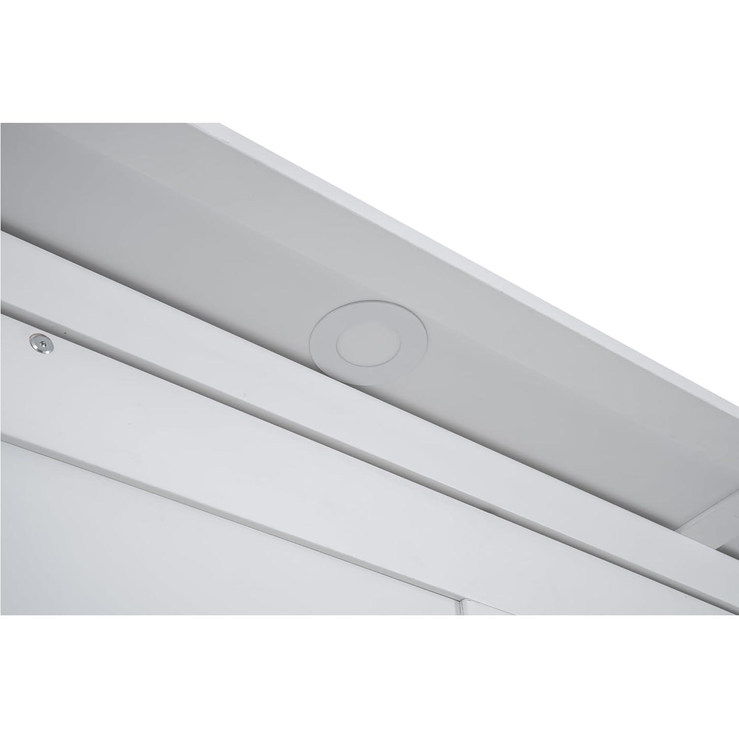 Queen Size Murphy Bed Wall Bed with Shelves and LED Lights,Wood Wall Bed can be Folded into a Cabinet,Modern Foldable Frame for Multipurpose Guest Room or Home Office (White@095)