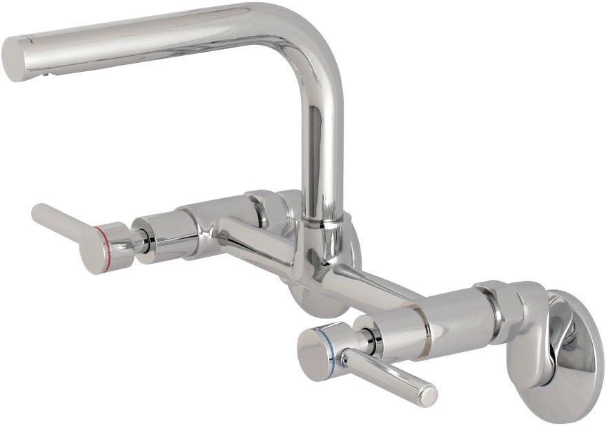 Kingston Brass Kingston Brass Concord Double-Handle 2-Hole Wall-Mount Bridge Kitchen Faucet KS812PN