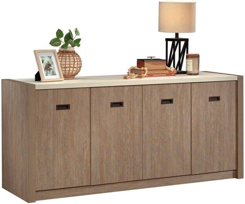 Inbox Zero Eraclio 65.984'' Wide 2 - Shelf Credenza with Cable Management