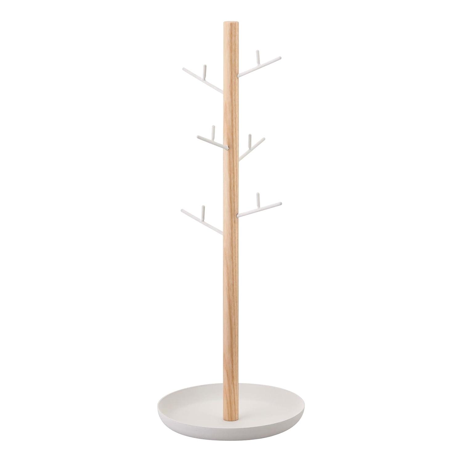 Tosca Yamazaki Home 4-Tier Accessory Tray, Jewelry Holder & Storage Organizer, Steel + Wood, Handles