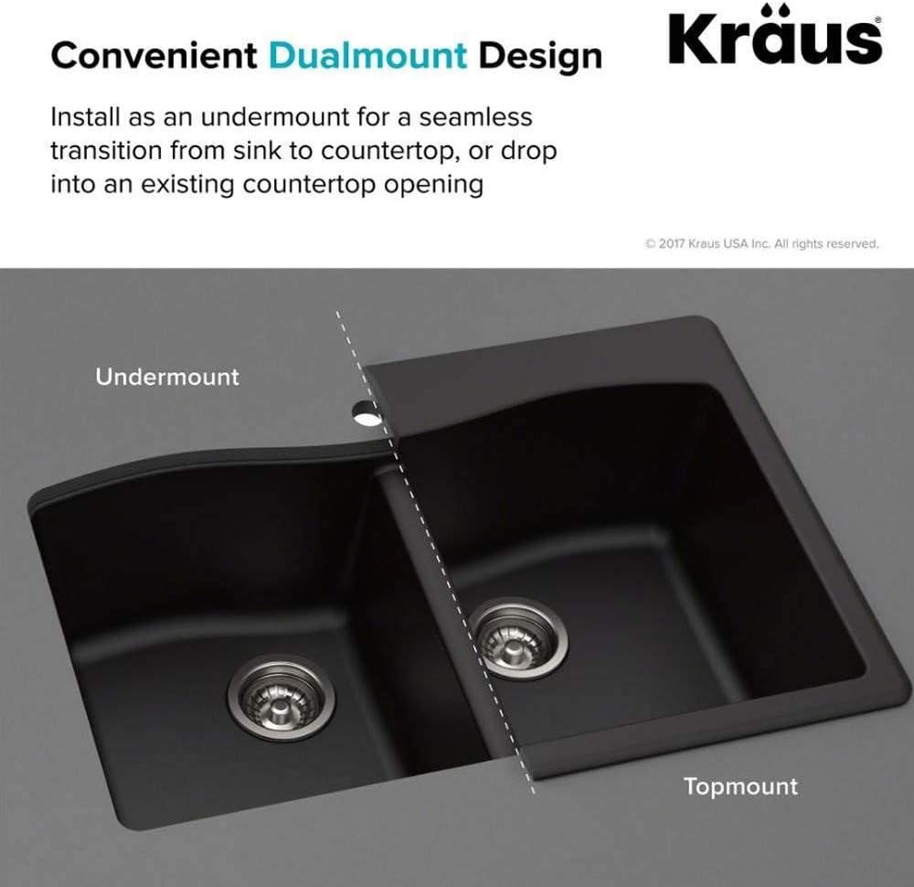 KRAUS Forteza™ 33" L Dual Mount Single Bowl Granite Kitchen Sink