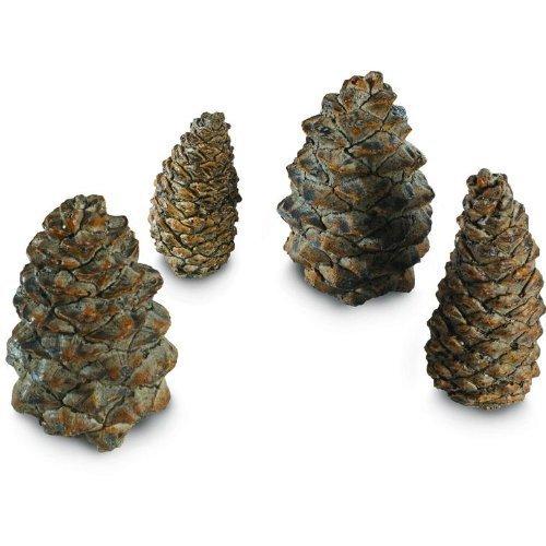 Assorted Brown Ceramic Decorative Pine Cones Set