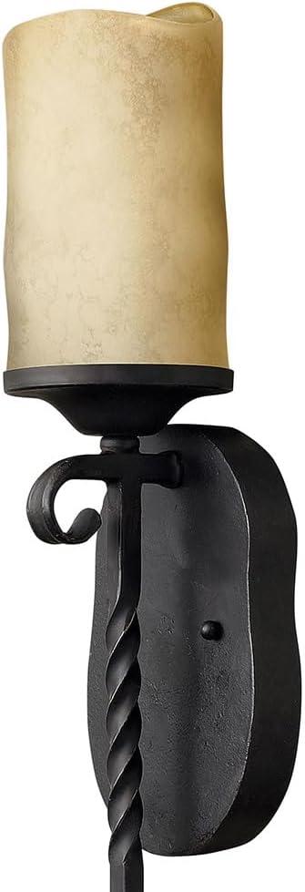 Olde Black 24" Rustic Wall Sconce with Antique Scavo Glass