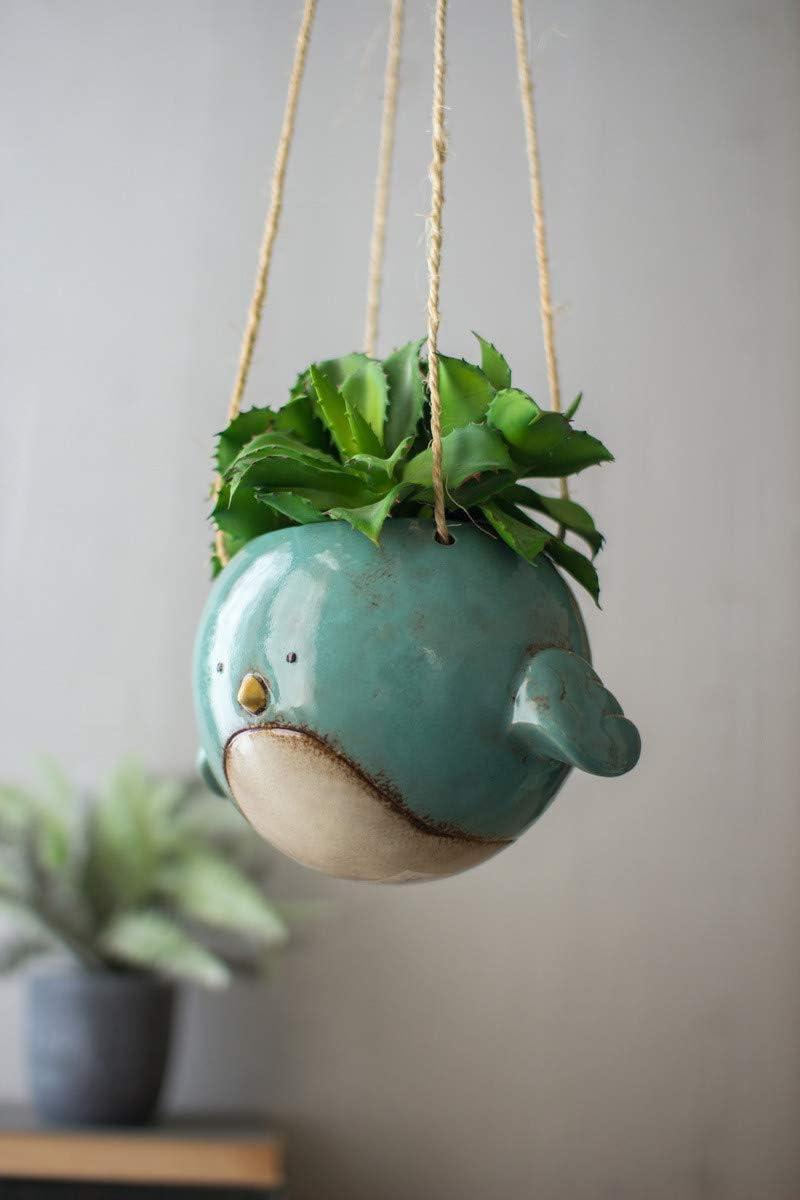 Ceramic Hanging Bird Planter Blue