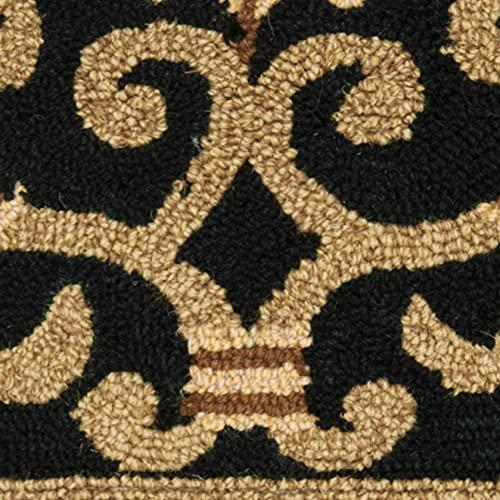 SAFAVIEH Chelsea Aragon Geometric Borders Wool Area Rug, Ivory/Dark Blue, 2'6" x 4'