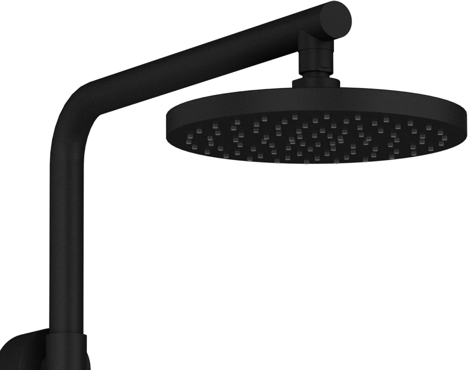 Matte Black Dual Shower System with Adjustable Slide Bar