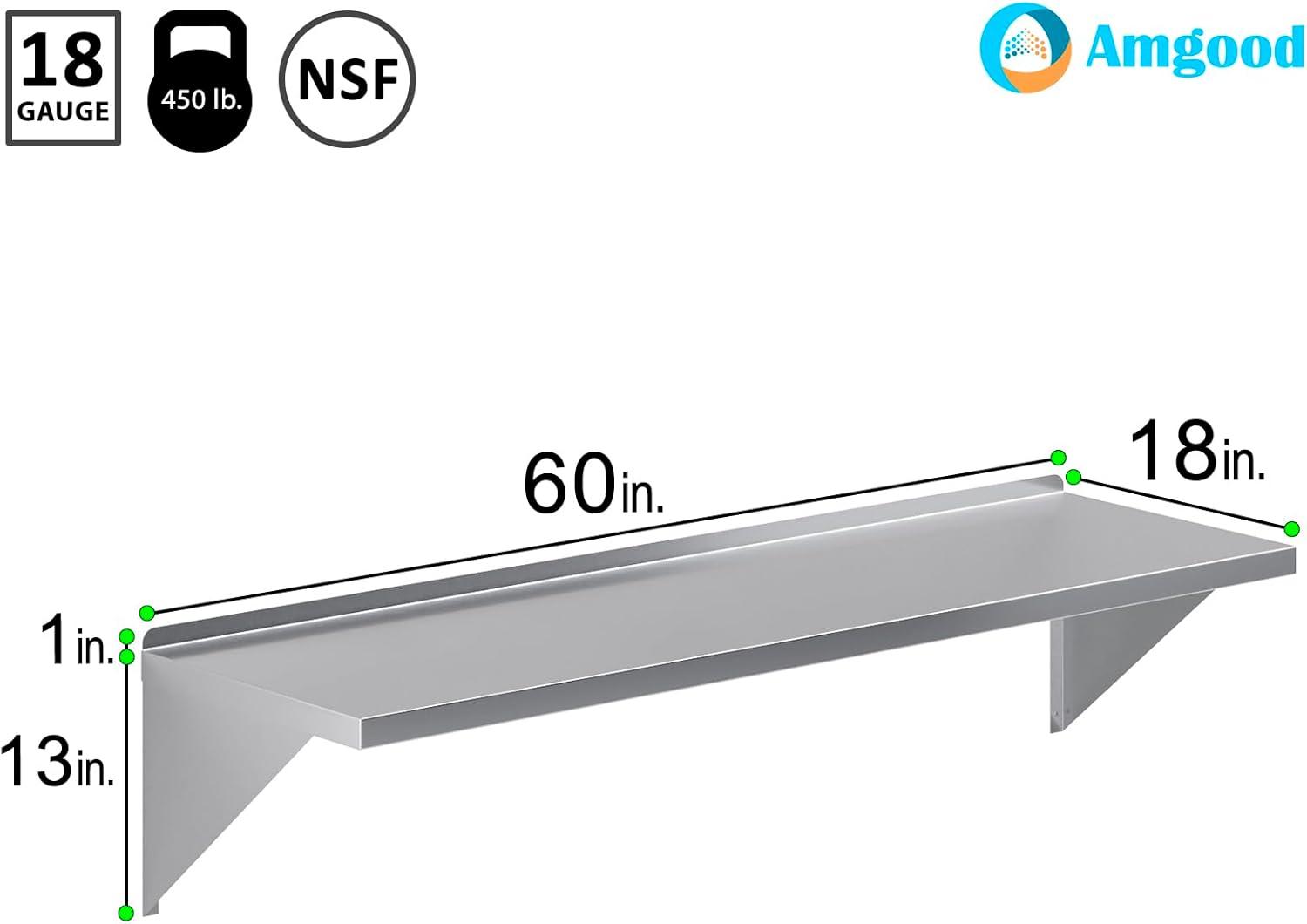 Amgood Stainless Steel Wall Mount Shelf