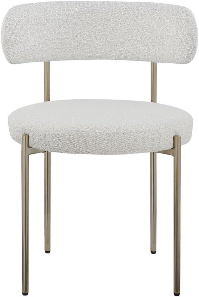 Meridian Furniture Beacon Cream Boucle Fabric Dining Chair
