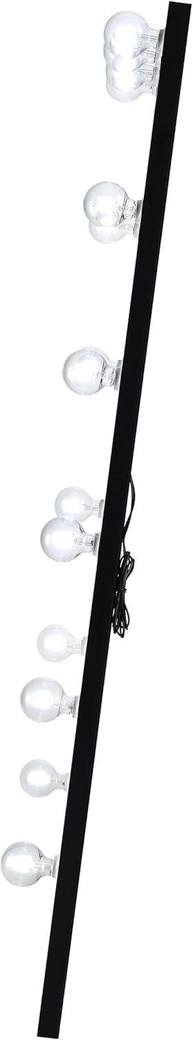 Black High Gloss Full Length Rectangular Wood Floor Mirror