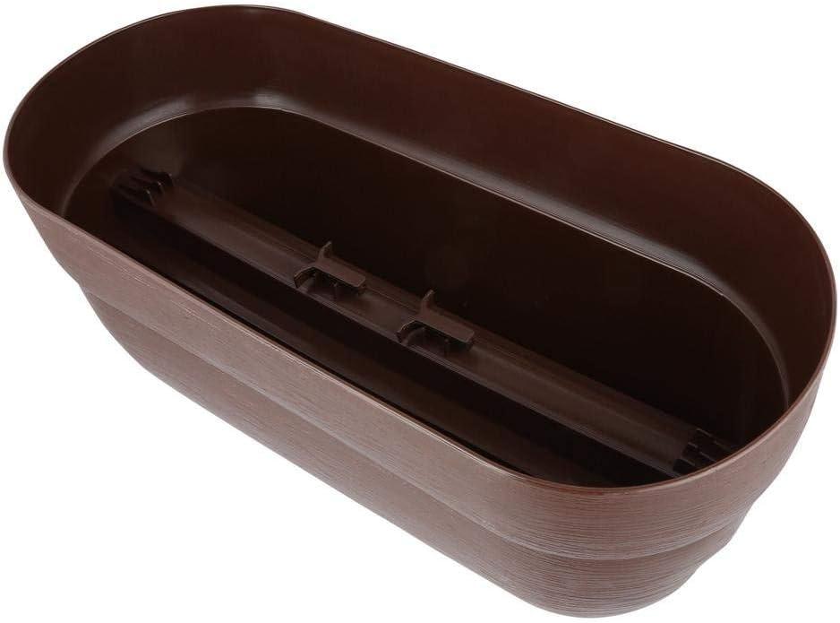 Bloomers Railing Planter with Drainage Holes – 24" Weatherproof Resin Planter – Brown