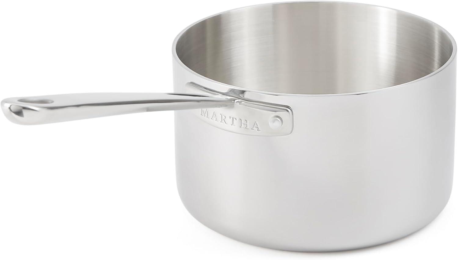 Martha Stewart 4-Quart Stainless Steel Saucier with Lid