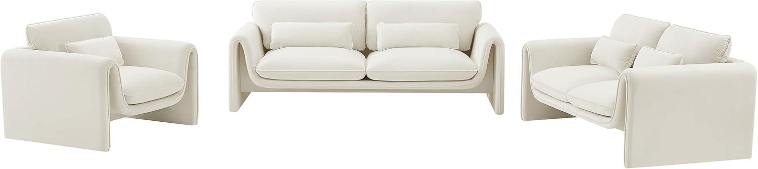 Meridian Furniture Sloan Cream Velvet Fabric Sofa