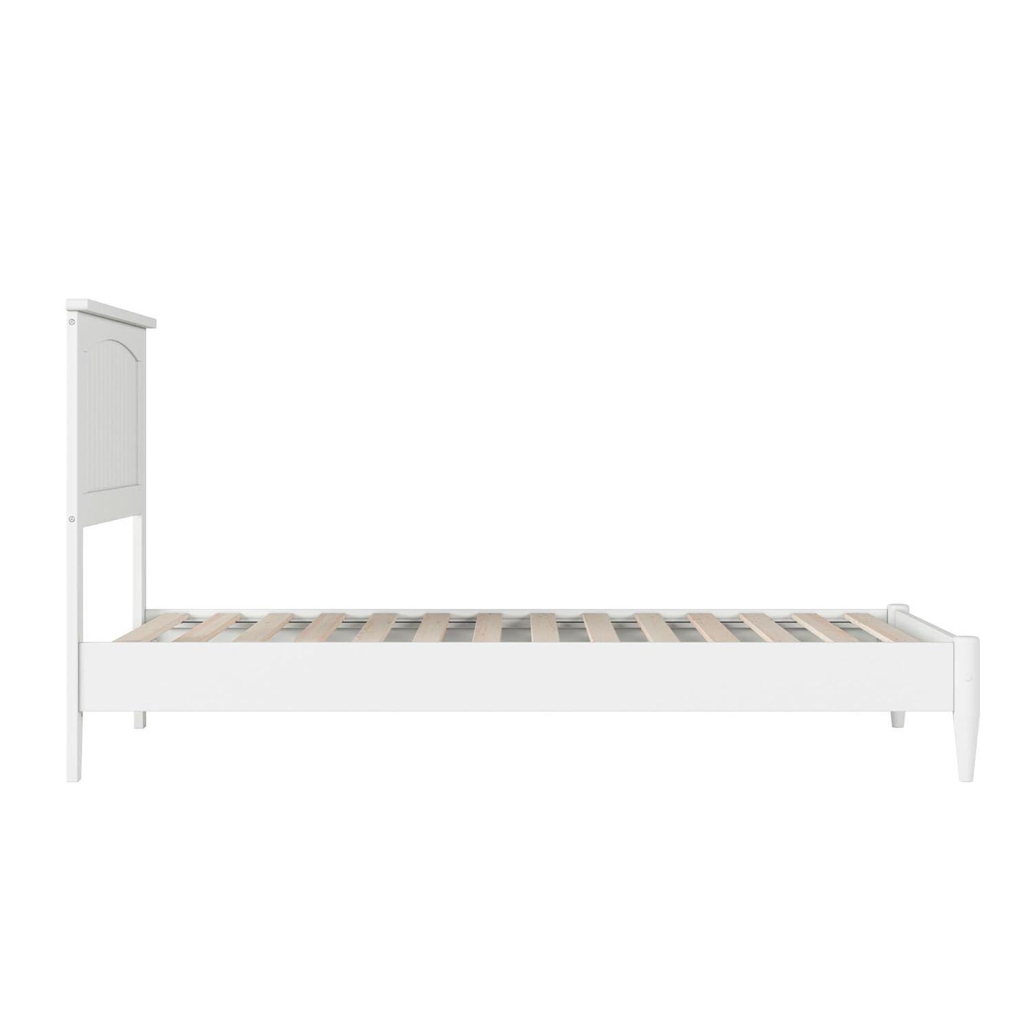 AFI Naples Queen Solid Wood Low Profile Platform Bed, White