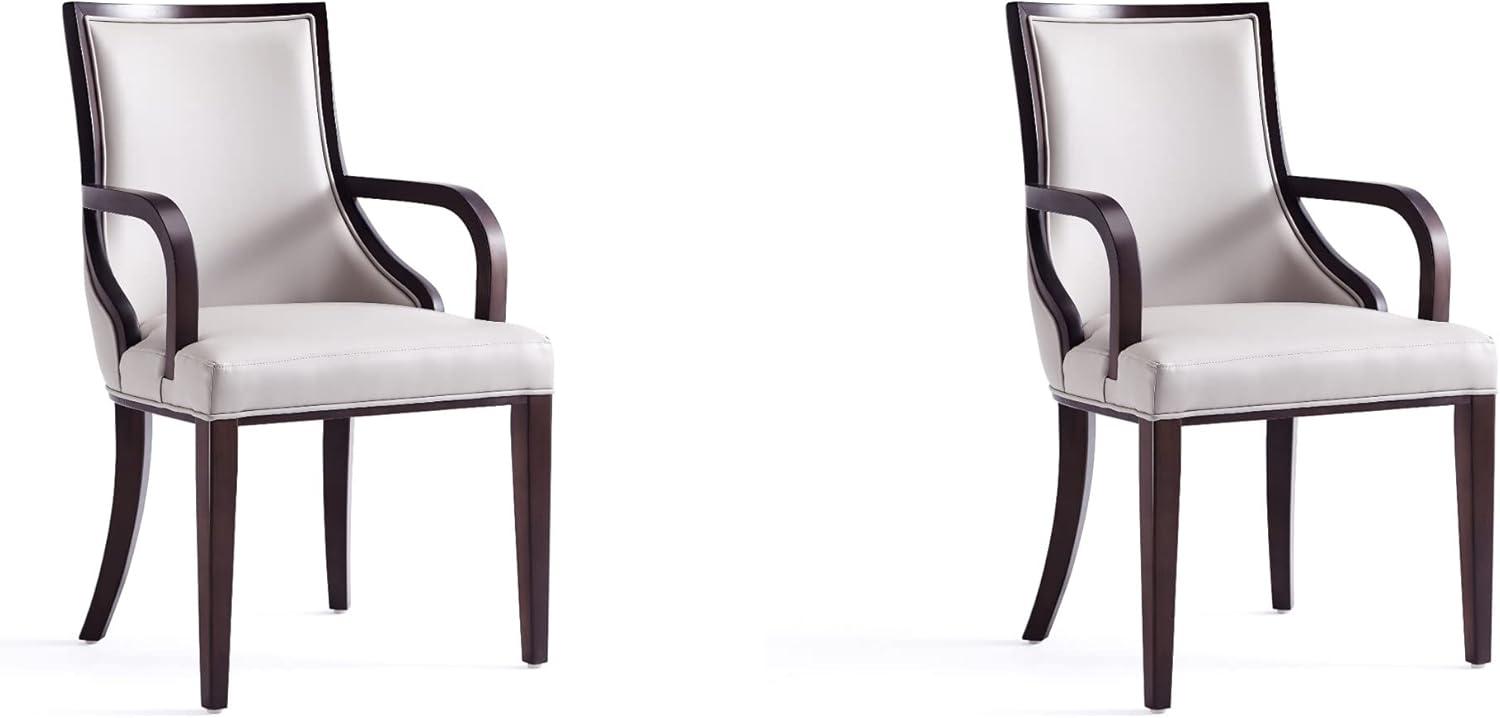Grand Faux Leather Dining Armchair  with Beech Wood Frame (Set of 2)