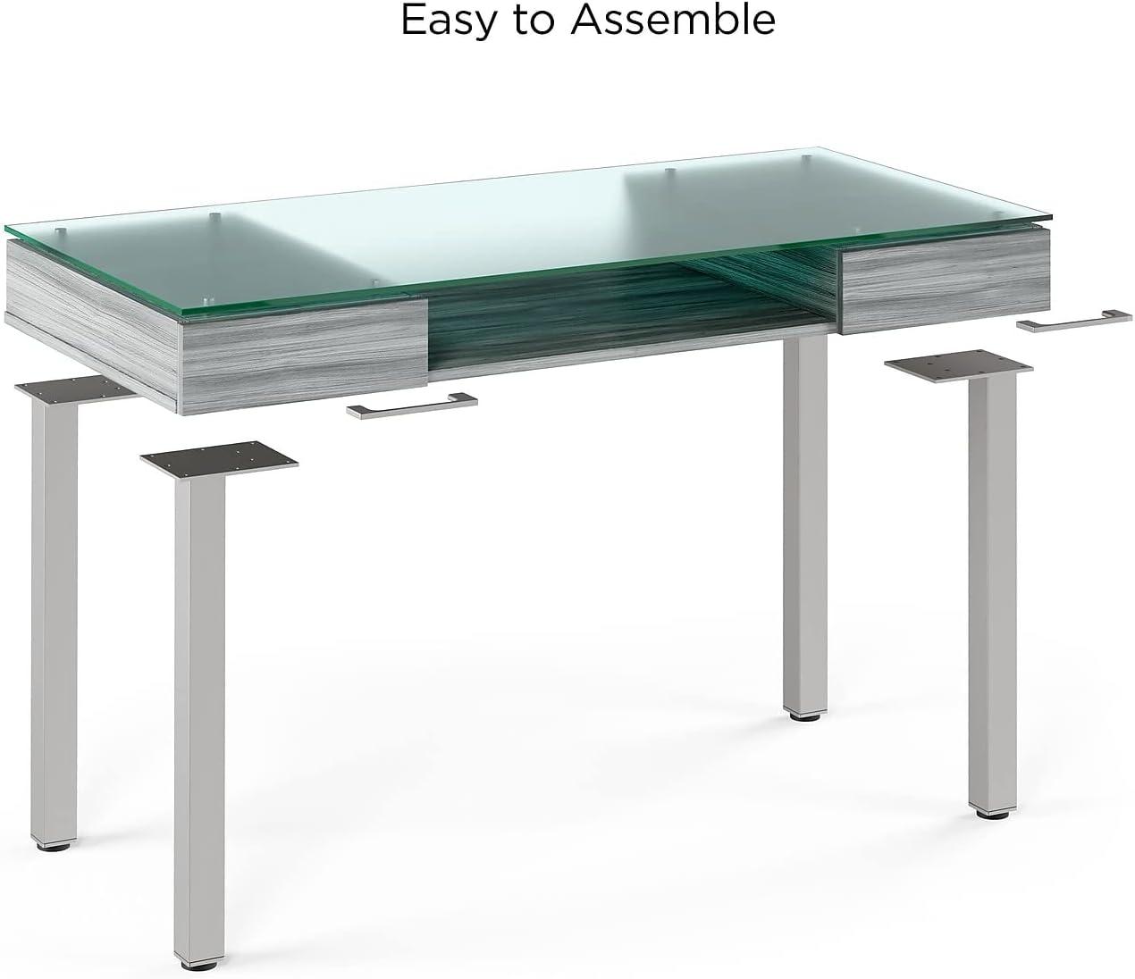 Prestige Glass Writing Desk 47.1" x 23.5" x 29.5", Gray