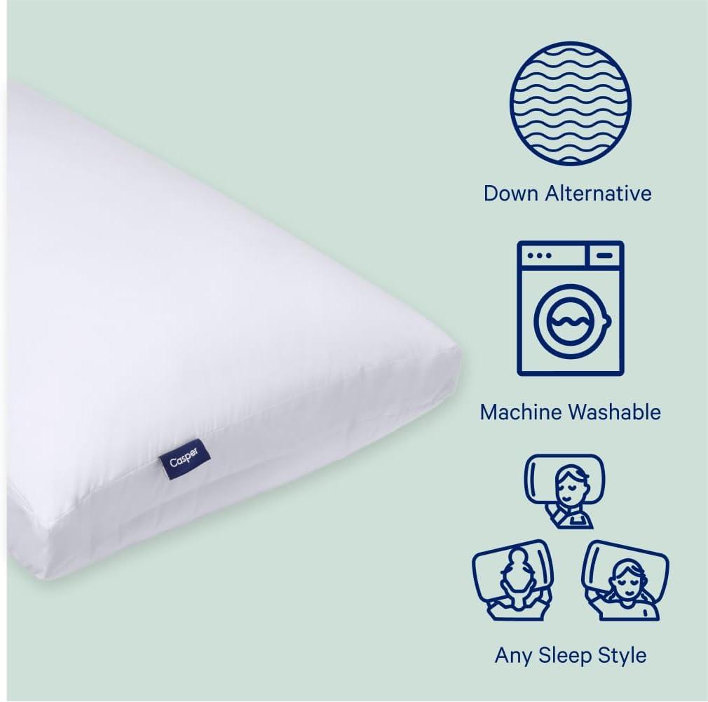 Standard White Cotton Pillow with Microfiber Fill