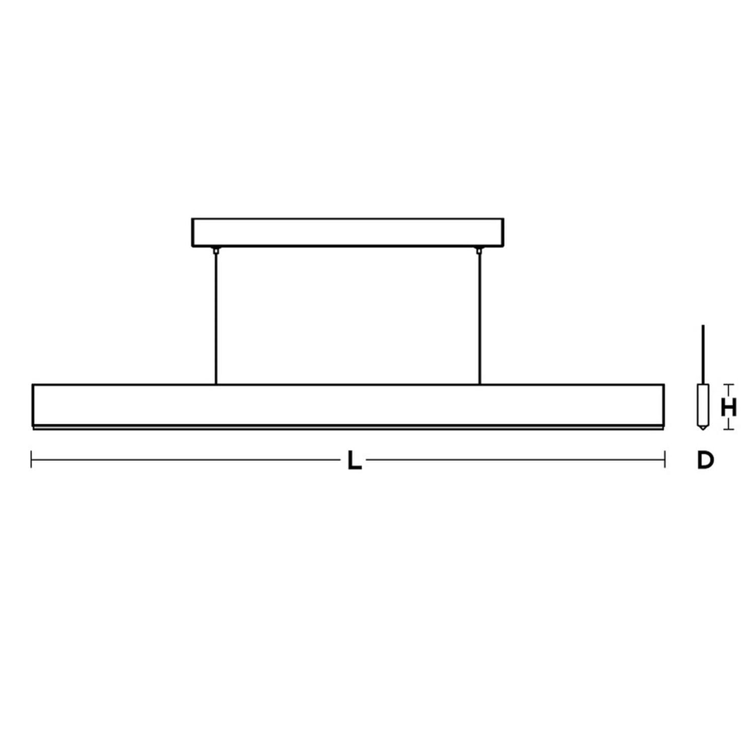 46" Black Aluminum Modern Linear LED Pendant Light