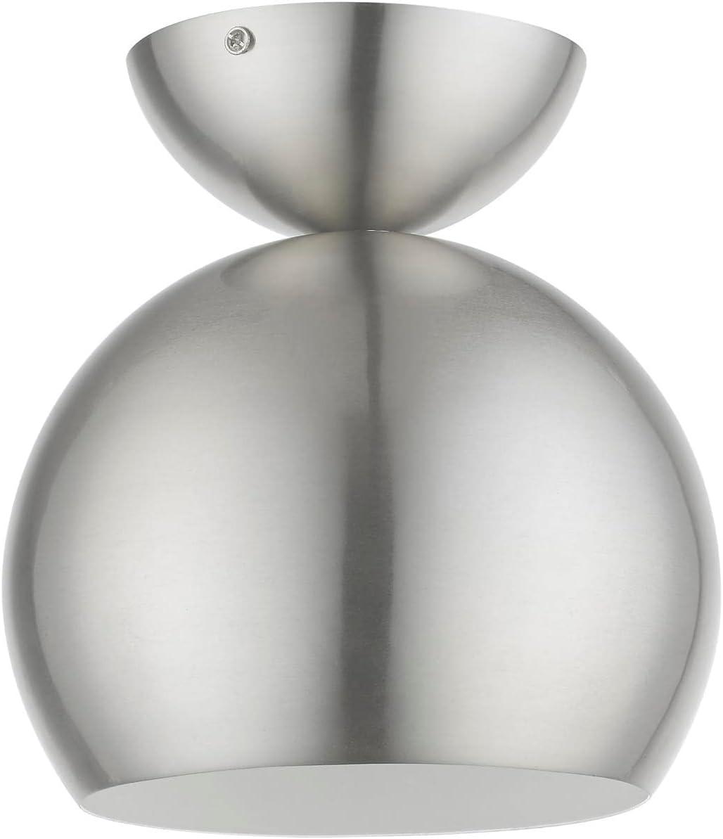 Livex Lighting Stockton 1 - Light Semi-Flush Mount in  Brushed Nickel/Polished Chrome