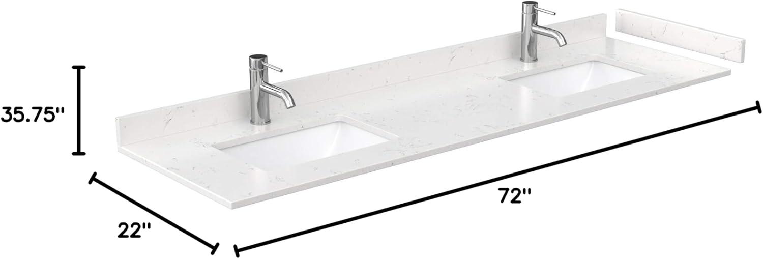 Daria 72'' Double Bathroom Vanity with Carrara Marble Top