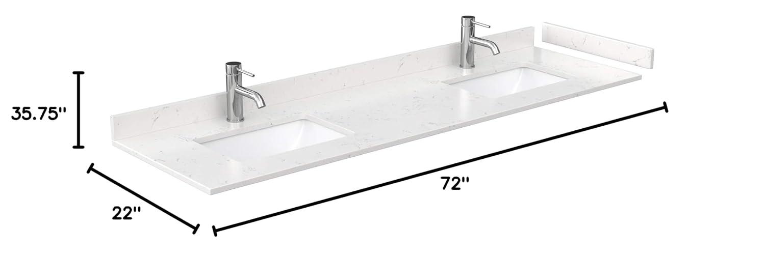 Wyndham Collection Daria 72'' Double Bathroom Vanity with Carrara Marble Top