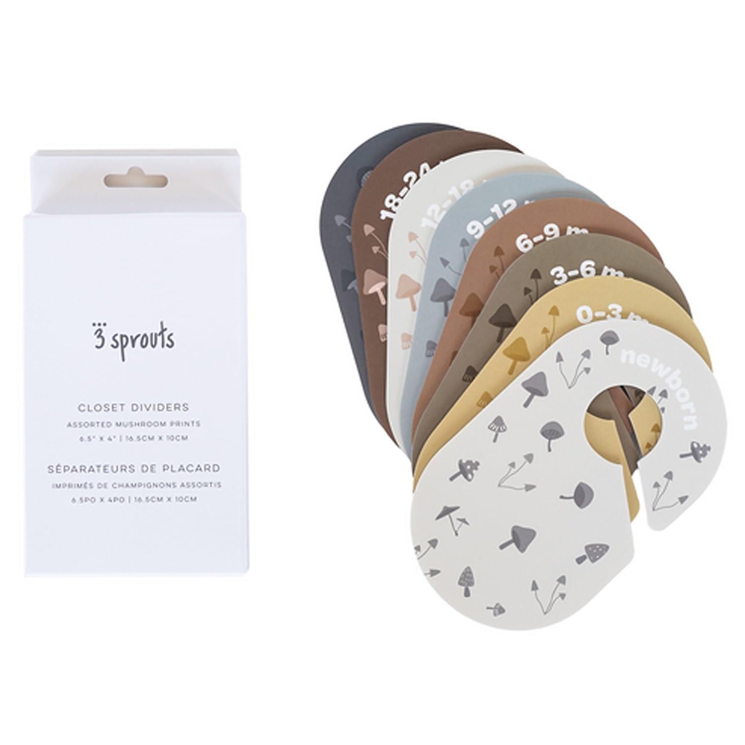 3 Sprouts Baby Closet Dividers (Newborn to 24 Months) – Set of 8 - Mushroom