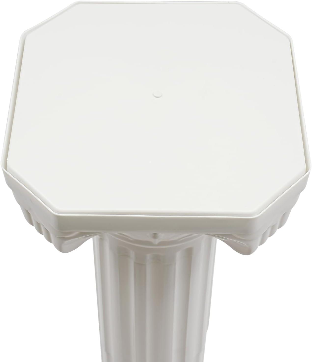 Roman Columns Plastic Wedding Stand Pillar Greek Statue Plant Stand Elegant Event Party Decorative Pedestal Flower Pot Holder Decor (4Pcs, 11.81x35.43 Inch)