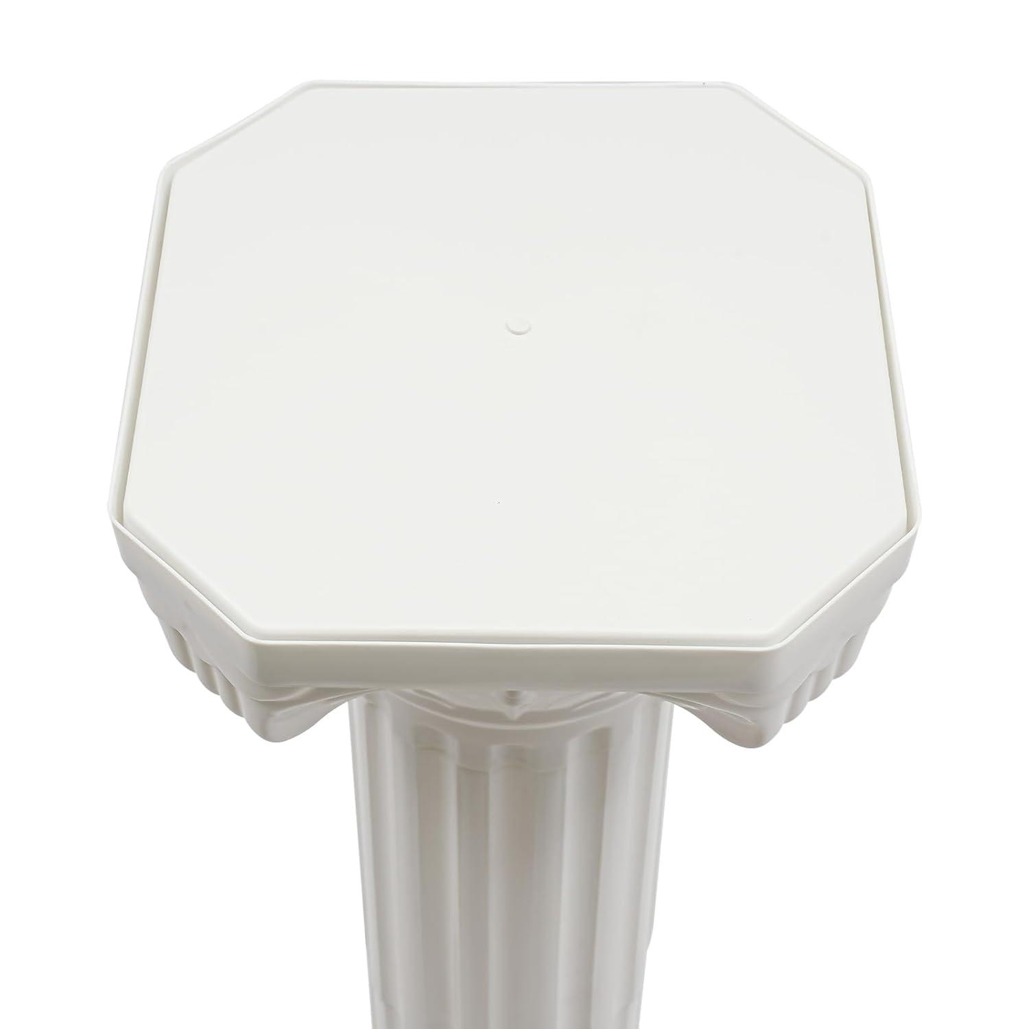 Roman Columns Plastic Wedding Stand Pillar Greek Statue Plant Stand Elegant Event Party Decorative Pedestal Flower Pot Holder Decor (4Pcs, 11.81x35.43 Inch)