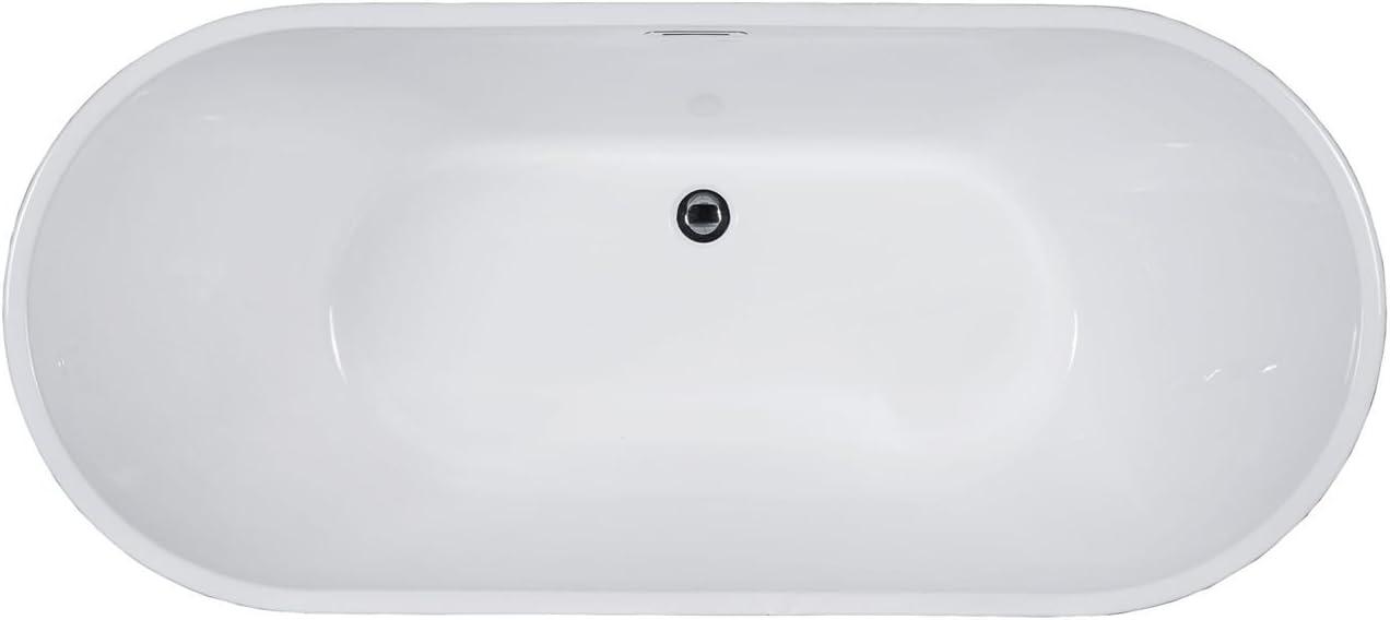 59'' x 28'' Freestanding Soaking Acrylic Bathtub