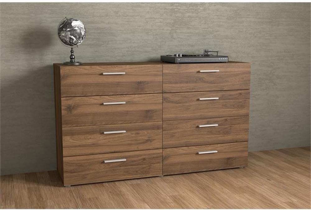 Tvilum Loft 8 Drawer Double Dresser for Adults, Walnut