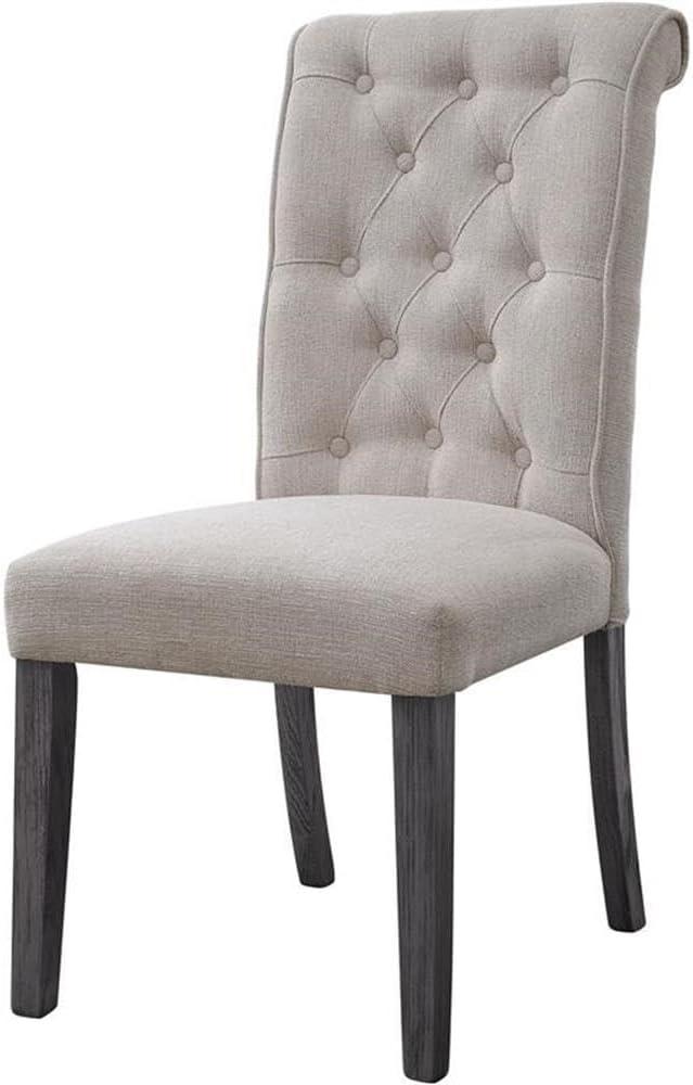 Tufted Linen Upholstered Side Chair