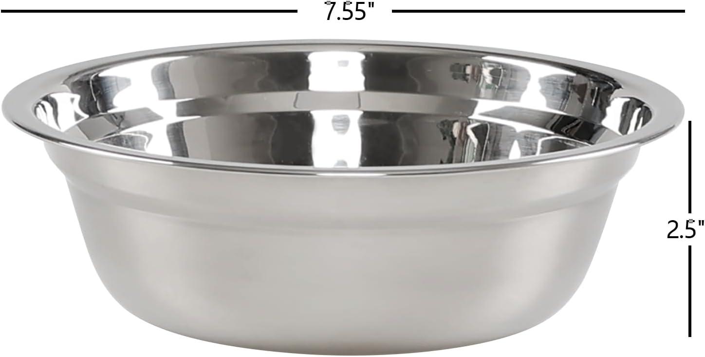 7.55" Stainless Steel Mixing and Serving Bowl Set