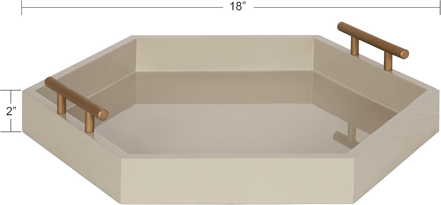 Kate and Laurel Lipton Tray, 18x18, Brown and Gold
