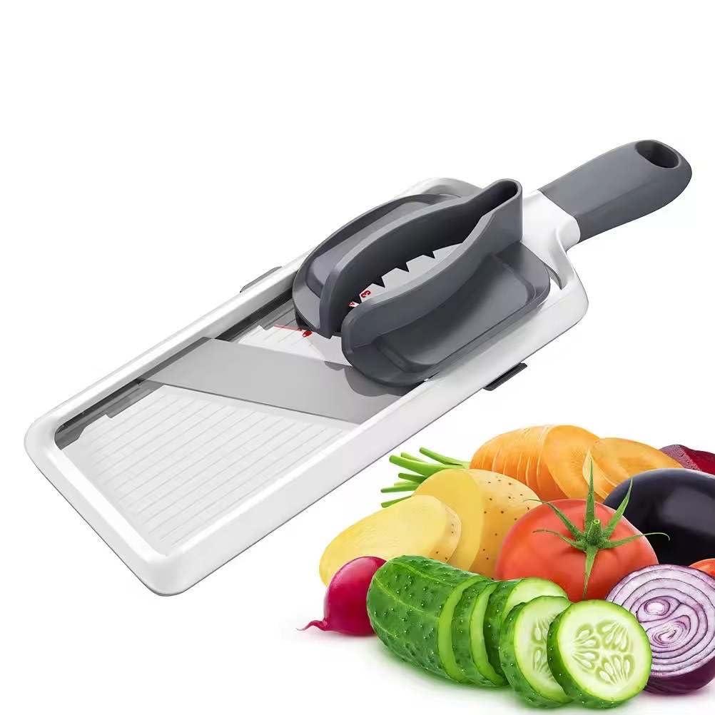 Versatile Handheld Mandoline Slicer - Adjustable Stainless Steel Blade, Ergonomic Grip, Enhanced Safety, Easy to Clean, Perfect for Quick and Precise Slicing of Fruits & Vegetables