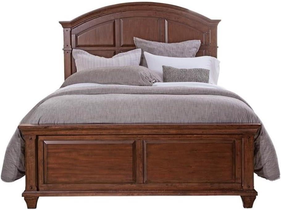 American Woodcrafters Sedona Cherry Finished Wood Arched King Panel Bed