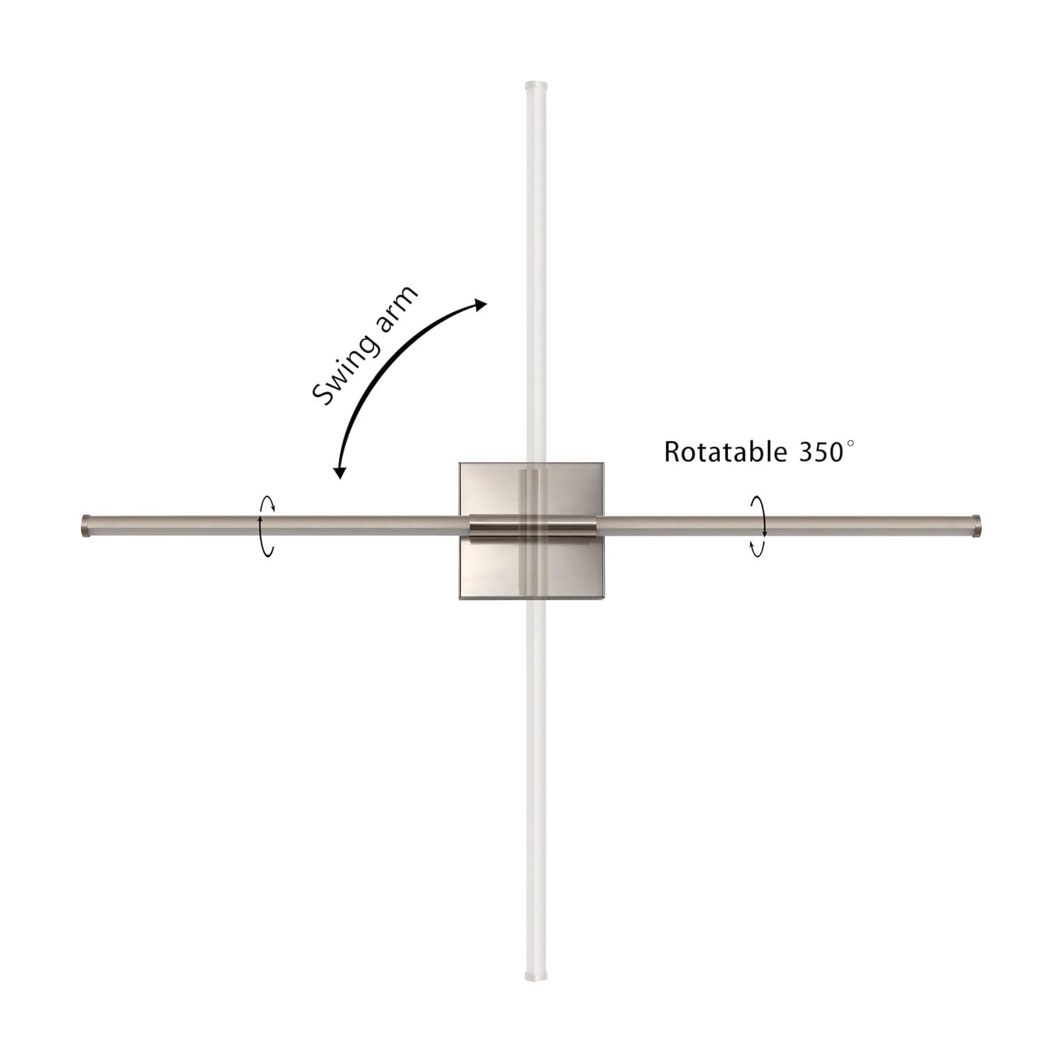 JONATHAN Y Makena 28" Modern Minimalist Dimmable Integrated LED Metal Wall Sconce, Nickel