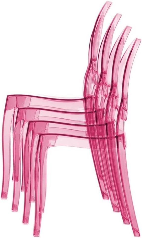 Modern Elizabeth Transparent Pink Polycarbonate Kids Dining Chair